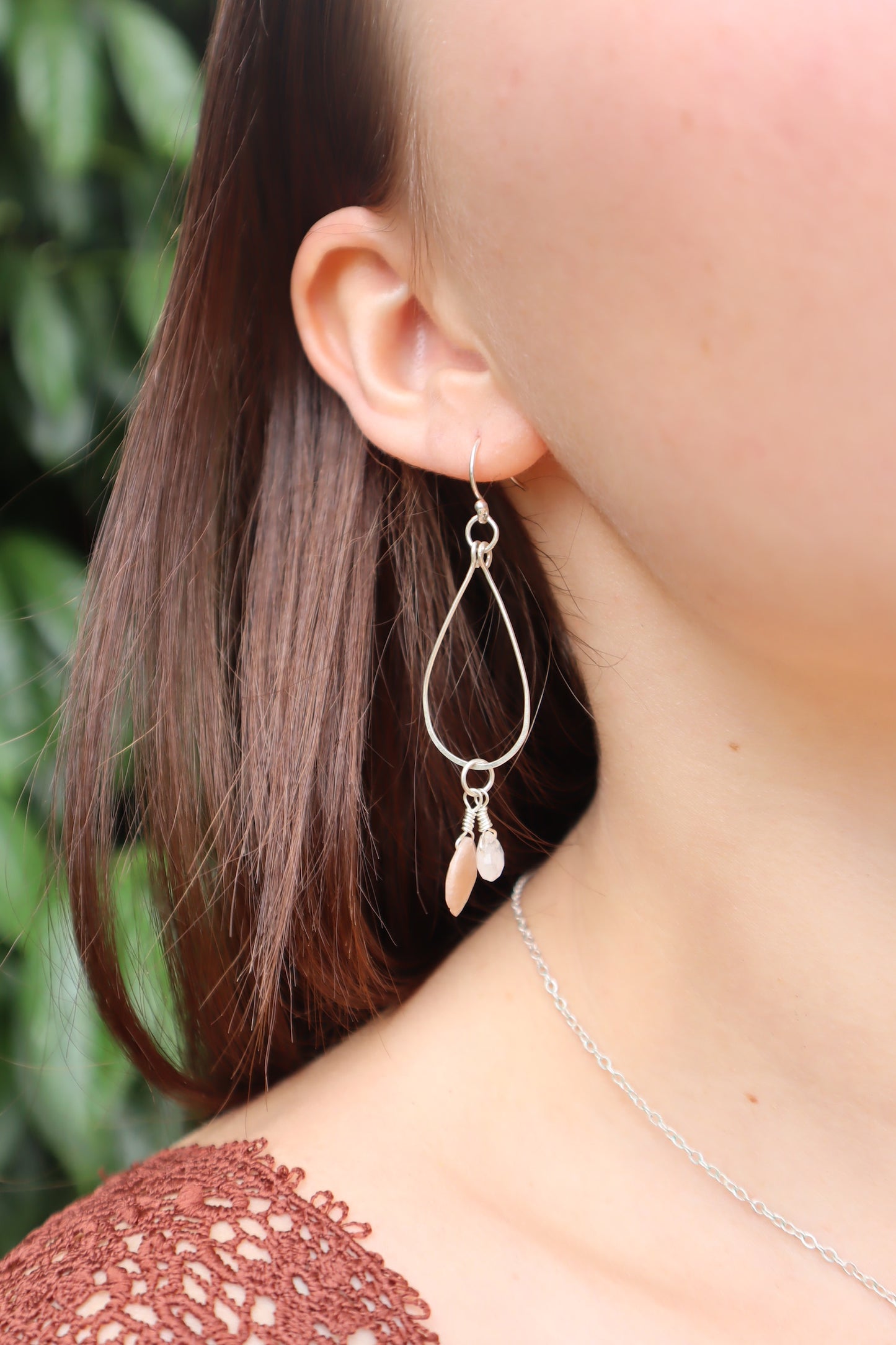 Genuine sterling silver teardrop charm earrings