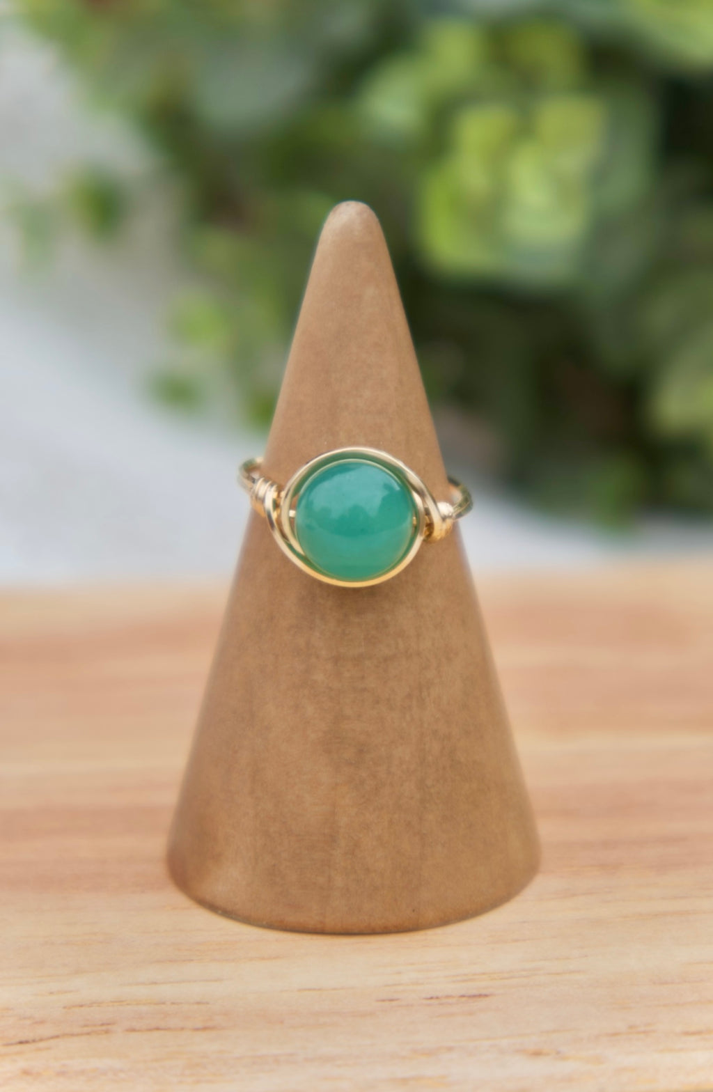 Green Jade Gemstone Ring