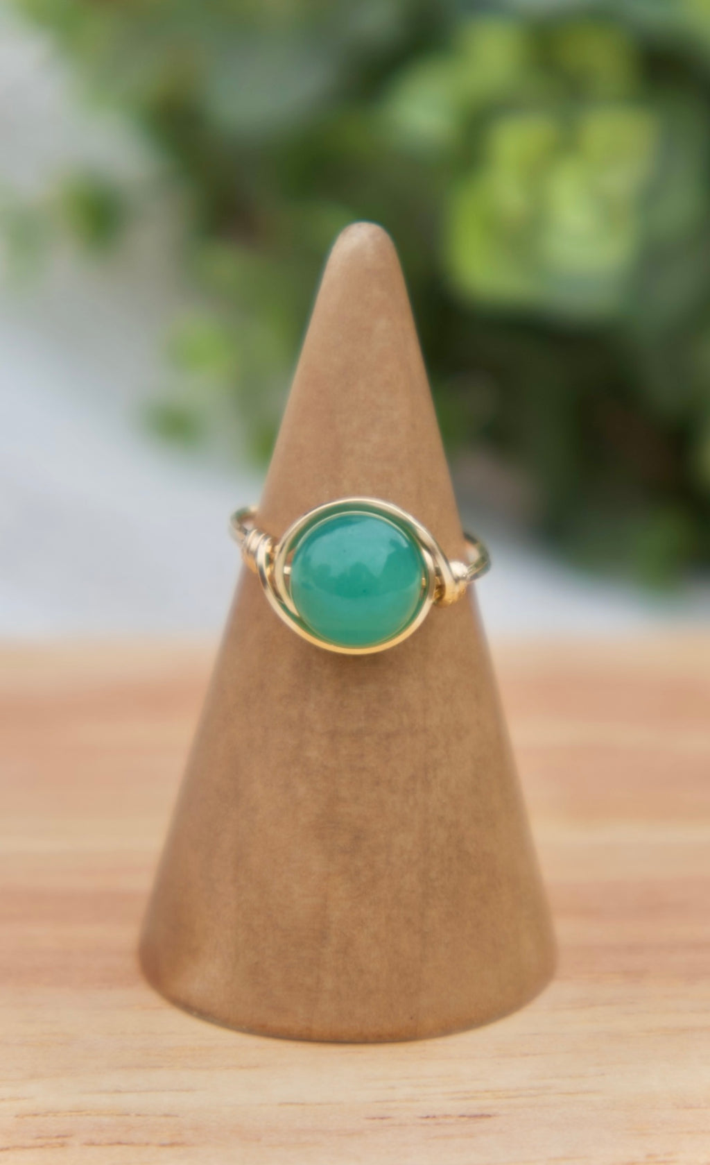 Green Jade Gemstone Ring