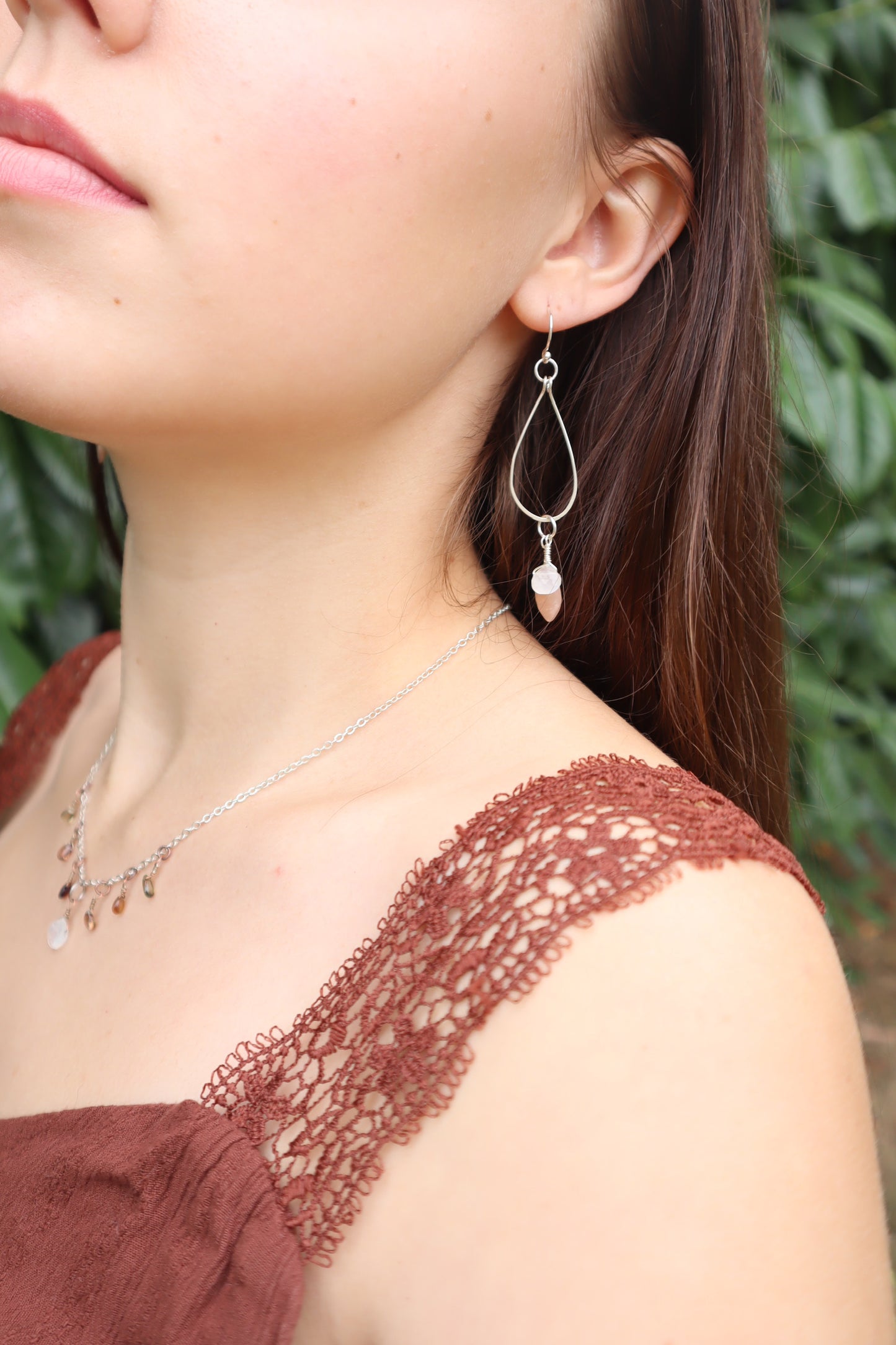 Genuine sterling silver teardrop charm earrings