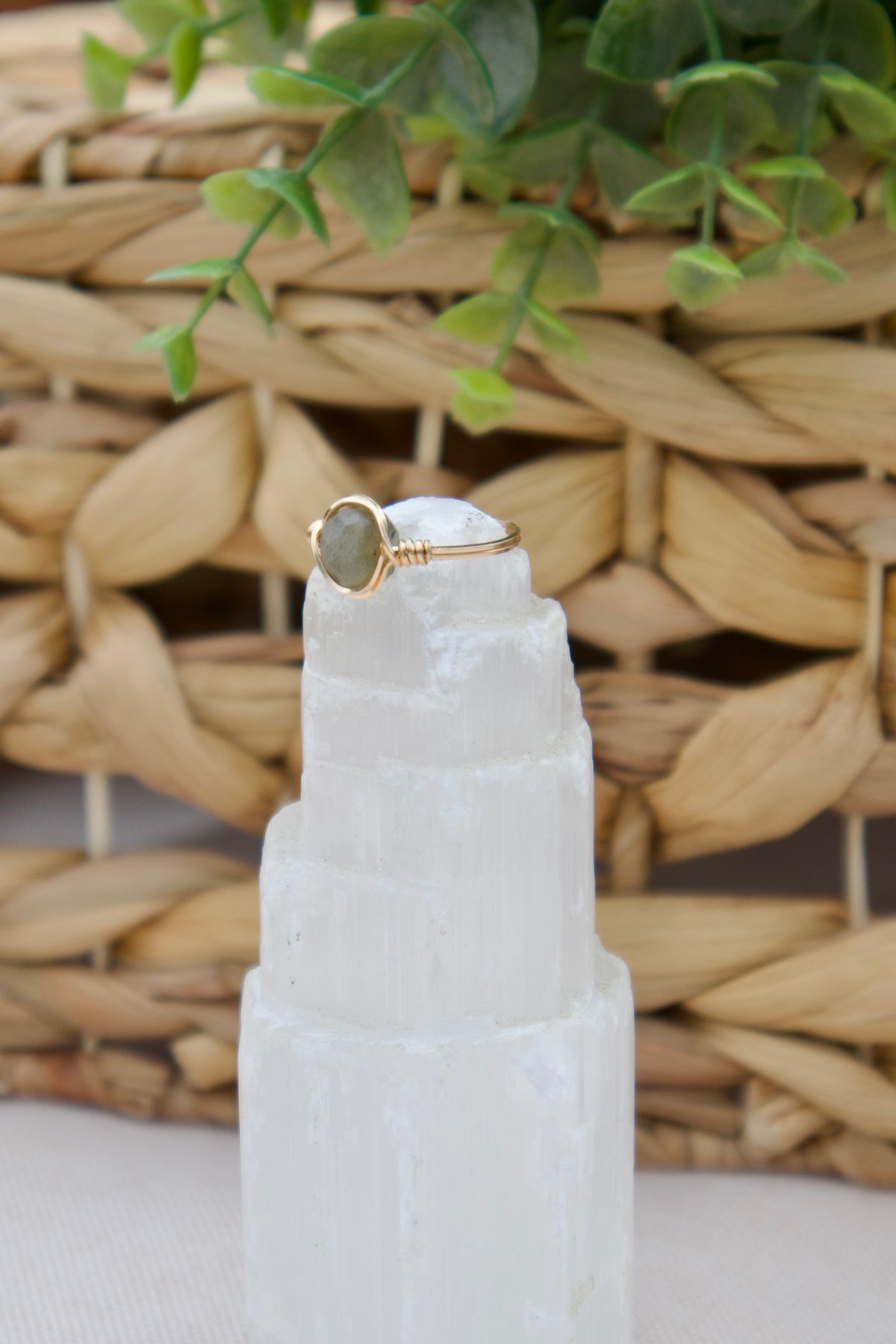Faceted Labradorite Gemstone Ring ￼