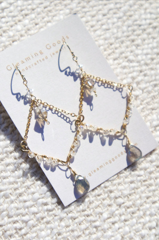 Gold Filled Moonlit Chandelier Earrings