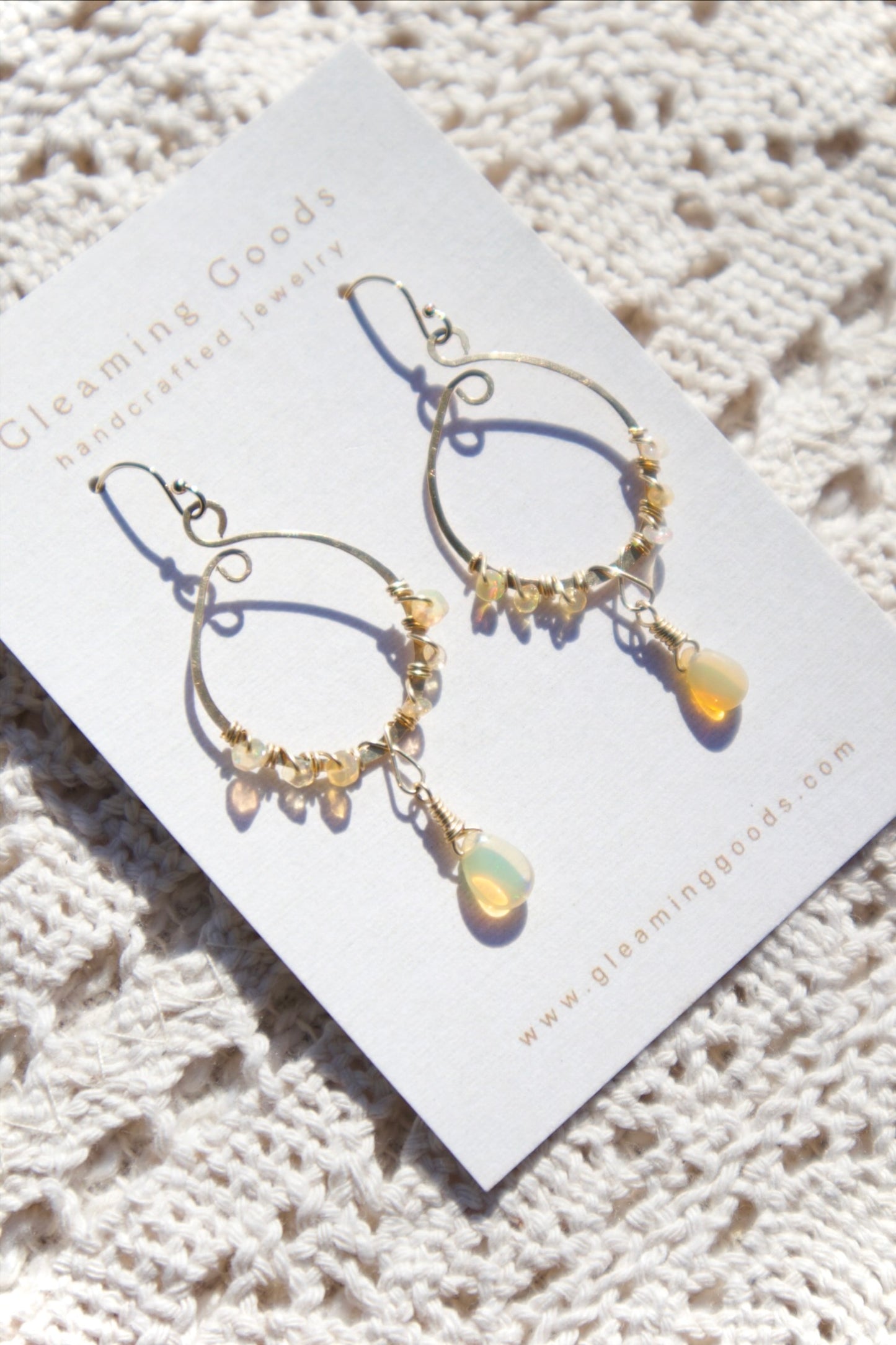 Gold Filled Bohemian Opal Hoops