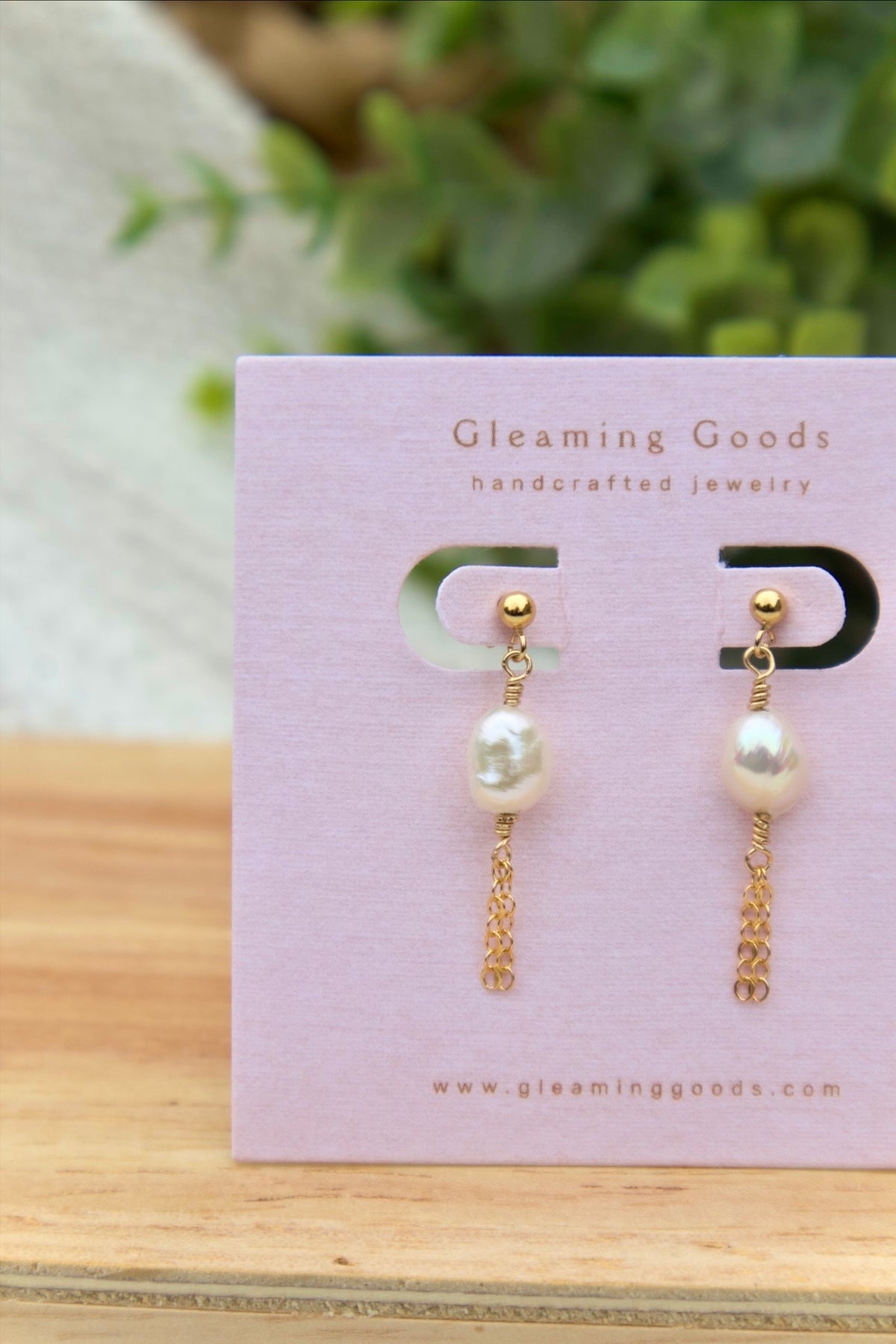 Gold Filled Pearl Tassel Chain Earrings