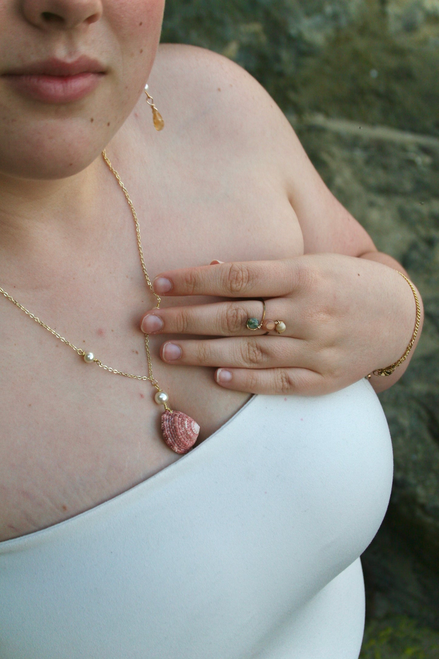 Sunkissed Shell Pearl Necklace