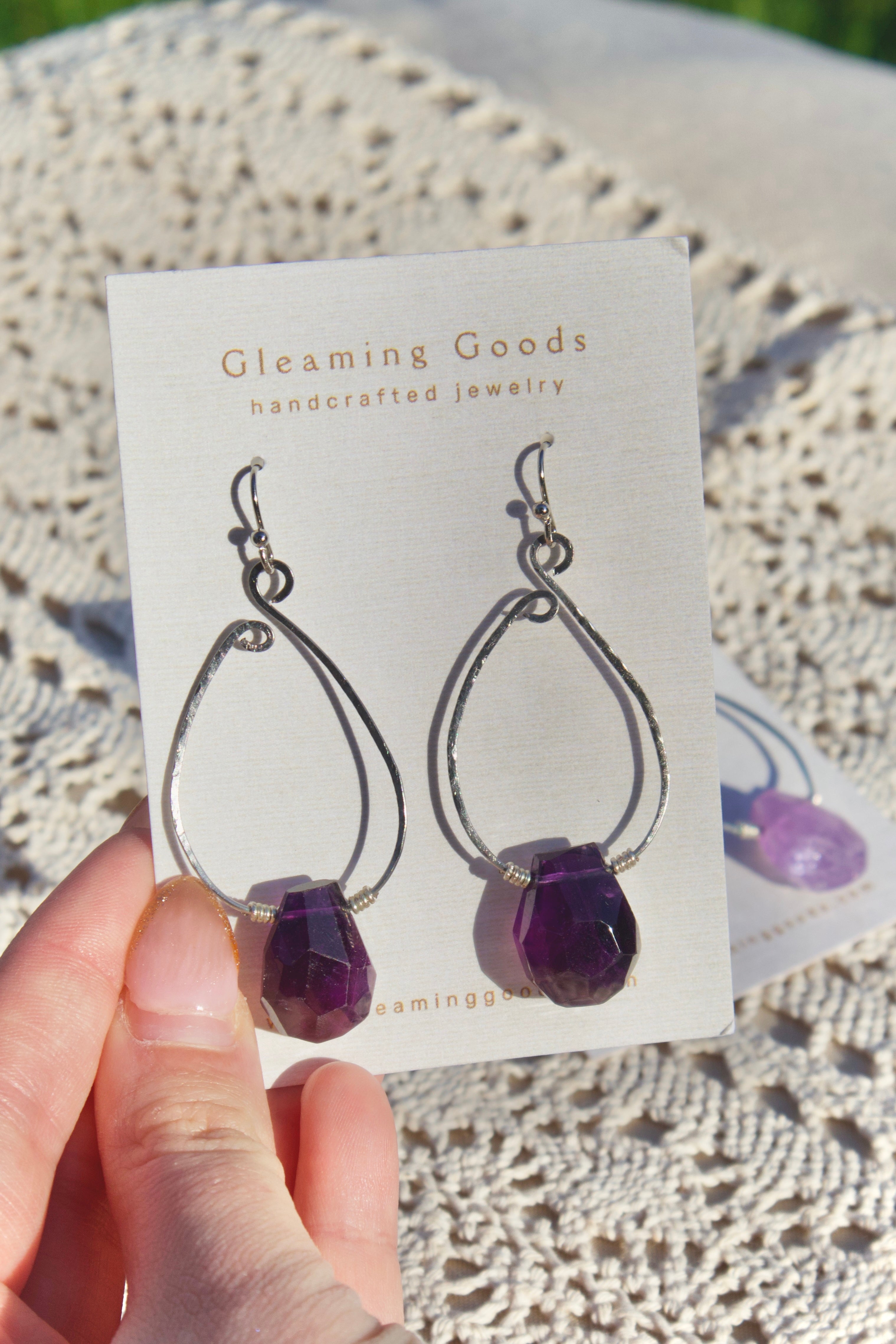 Dreamy Amethyst Teardrop Dangles