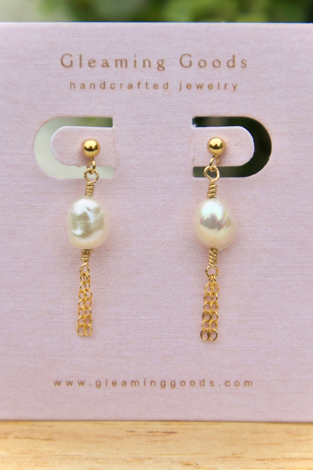 Gold Filled Pearl Tassel Chain Earrings