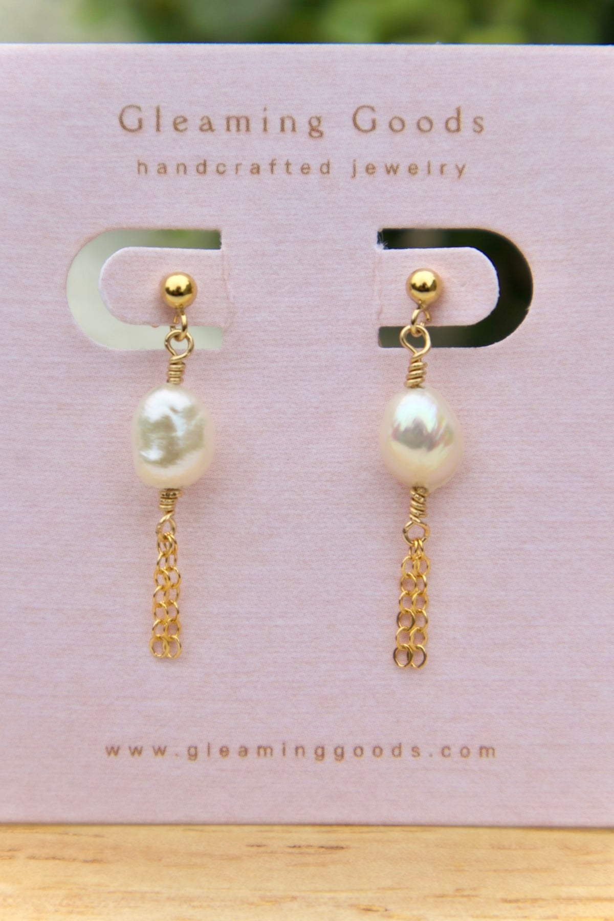 Gold Filled Pearl Tassel Chain Earrings