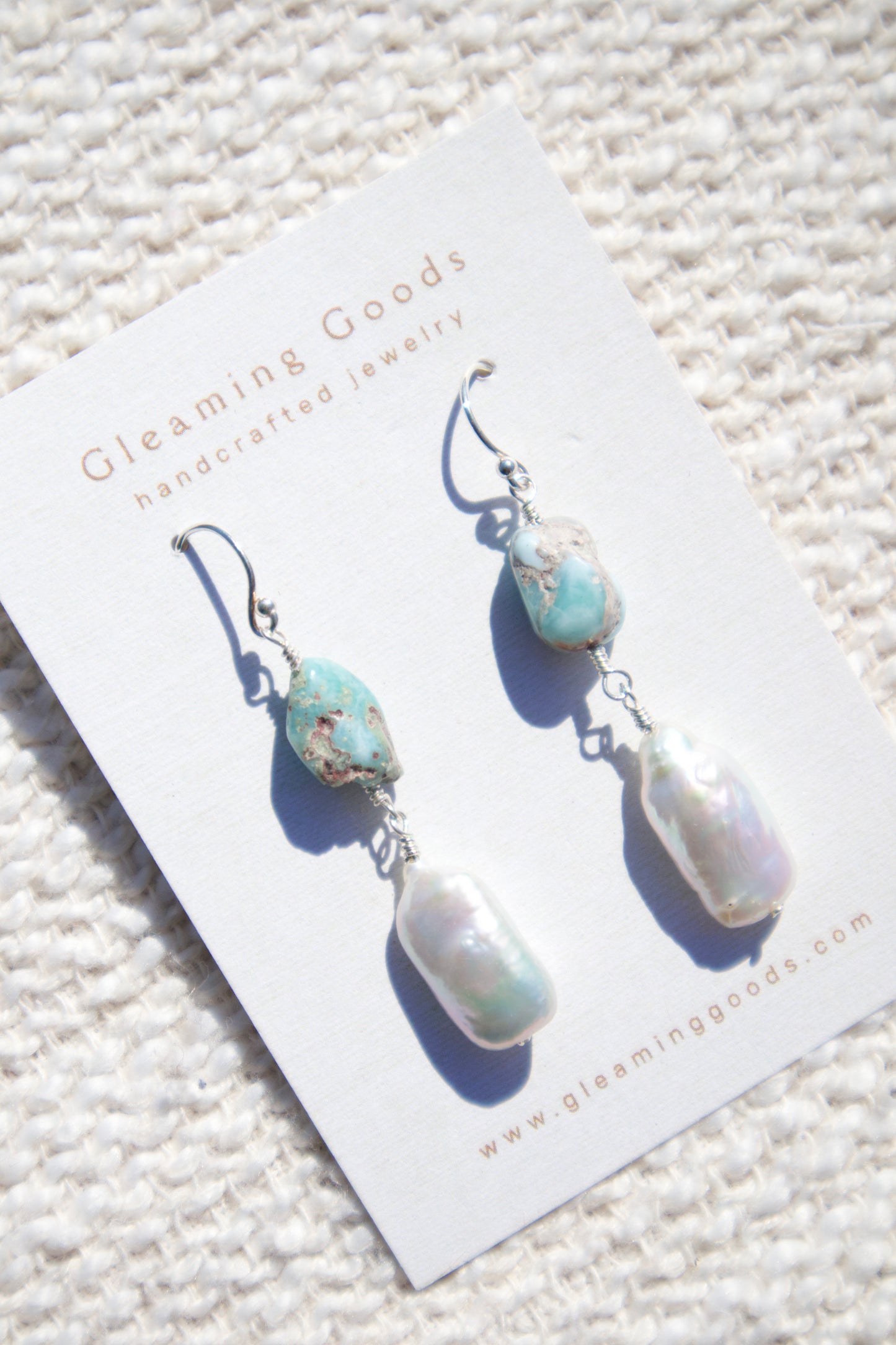 Sterling Silver Turquoise Freshwater Pearl Earrings