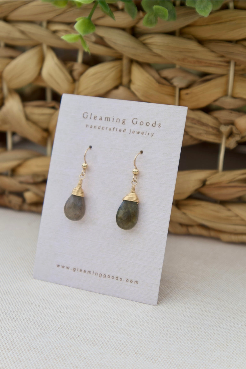 Gold Filled Faceted Labradorite Stone Earrings
