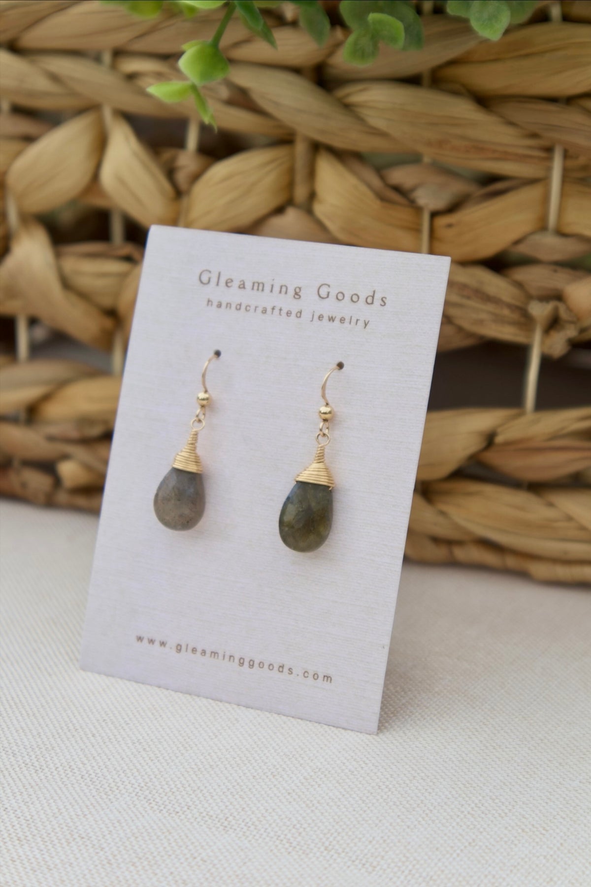 Gold Filled Faceted Labradorite Stone Earrings