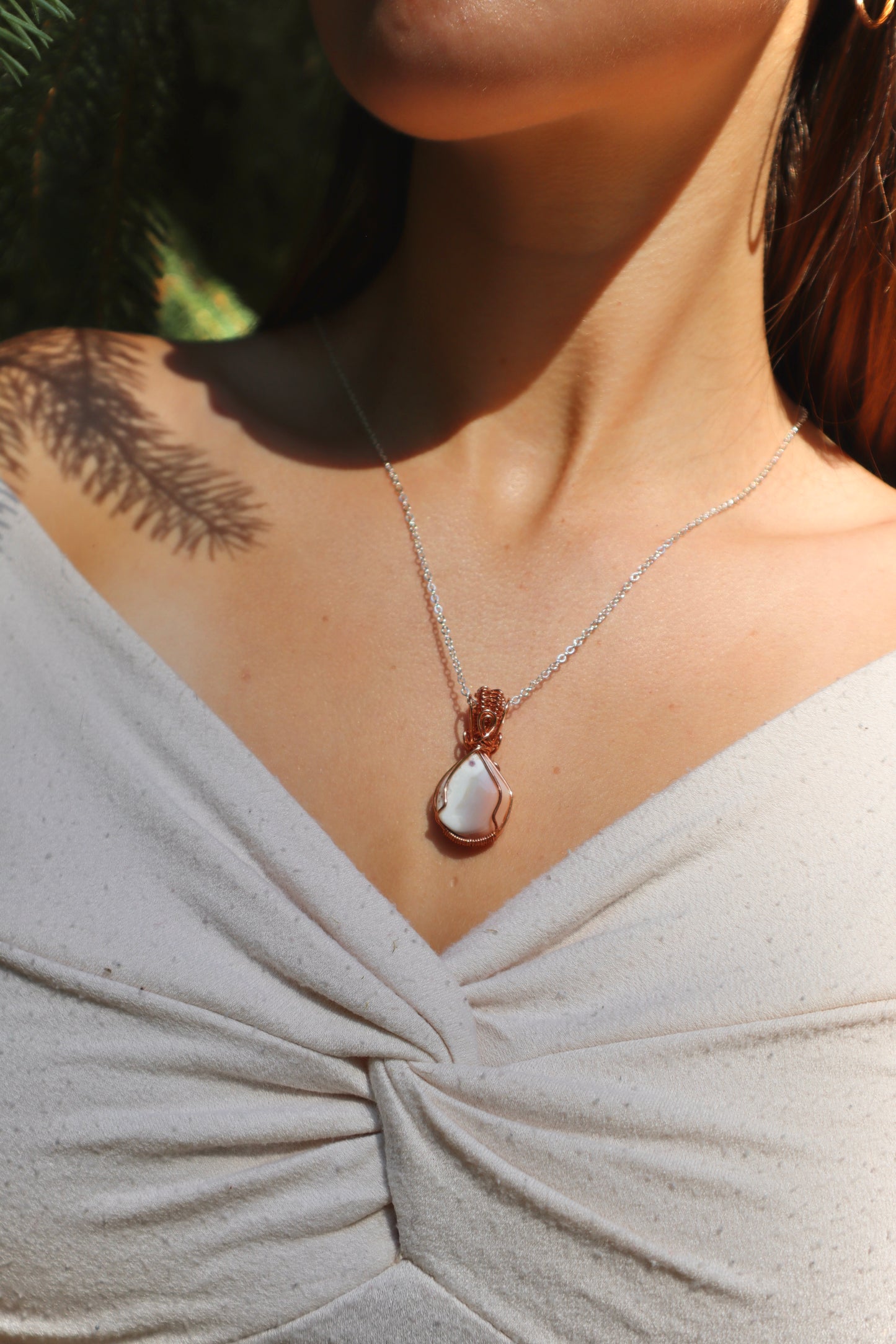 Pink Botswana Agate Pendant