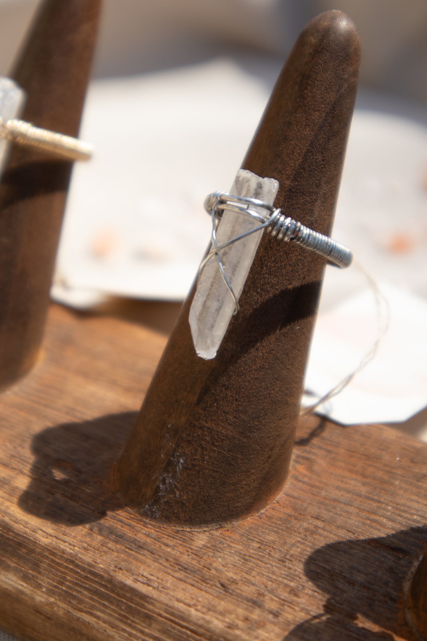 Aura Clear Quartz Point Ring