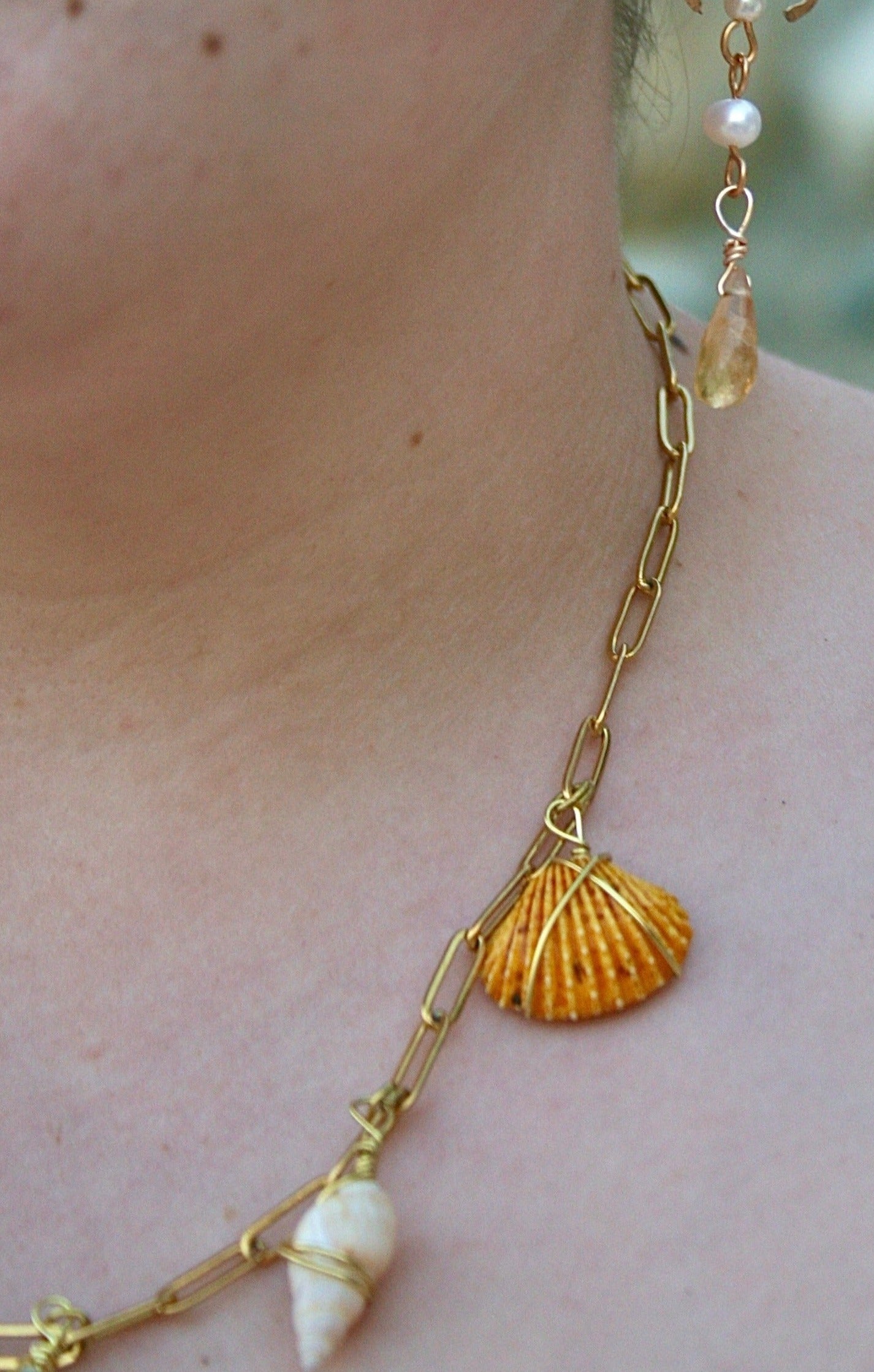 Sunset Sand Dollar Charm Necklace