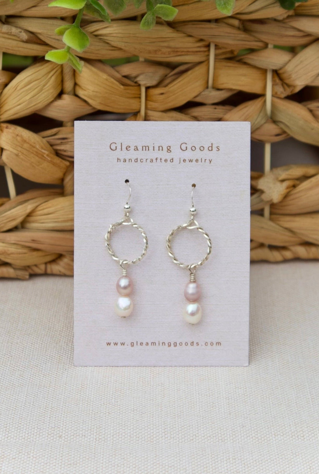 Sterling Silver Freshwater Pearl Hoops