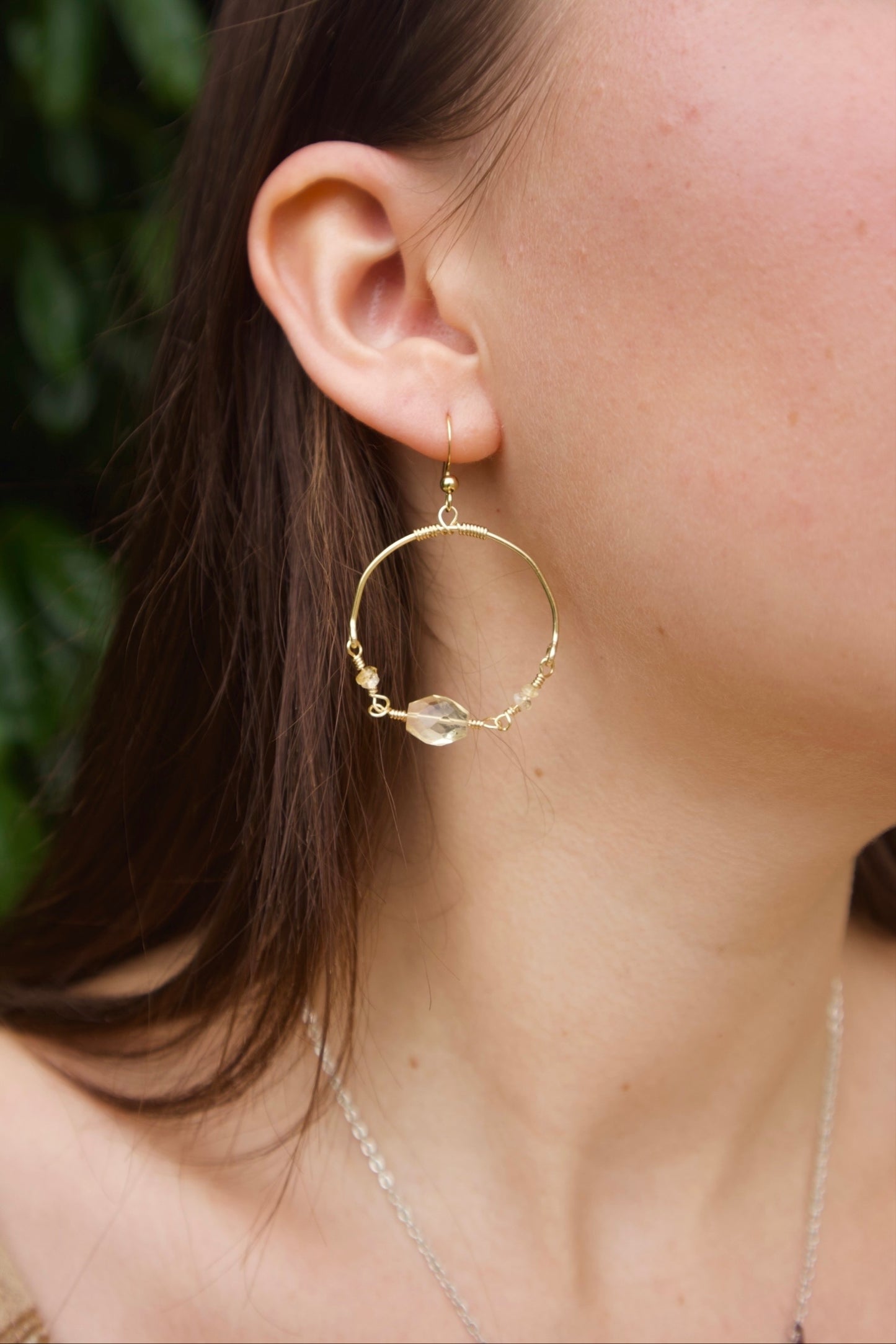 Citrine Gem Hoops