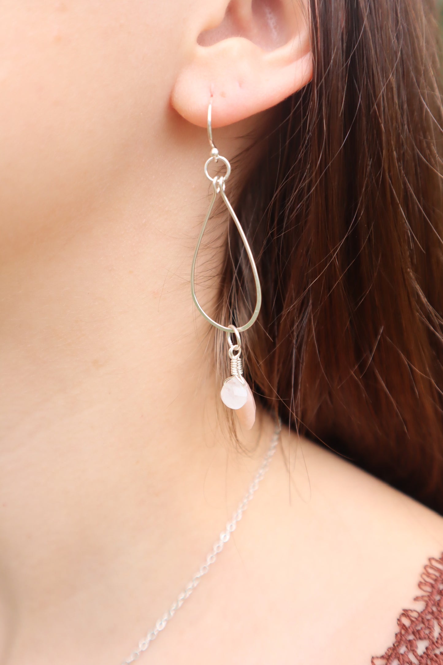 Genuine sterling silver teardrop charm earrings
