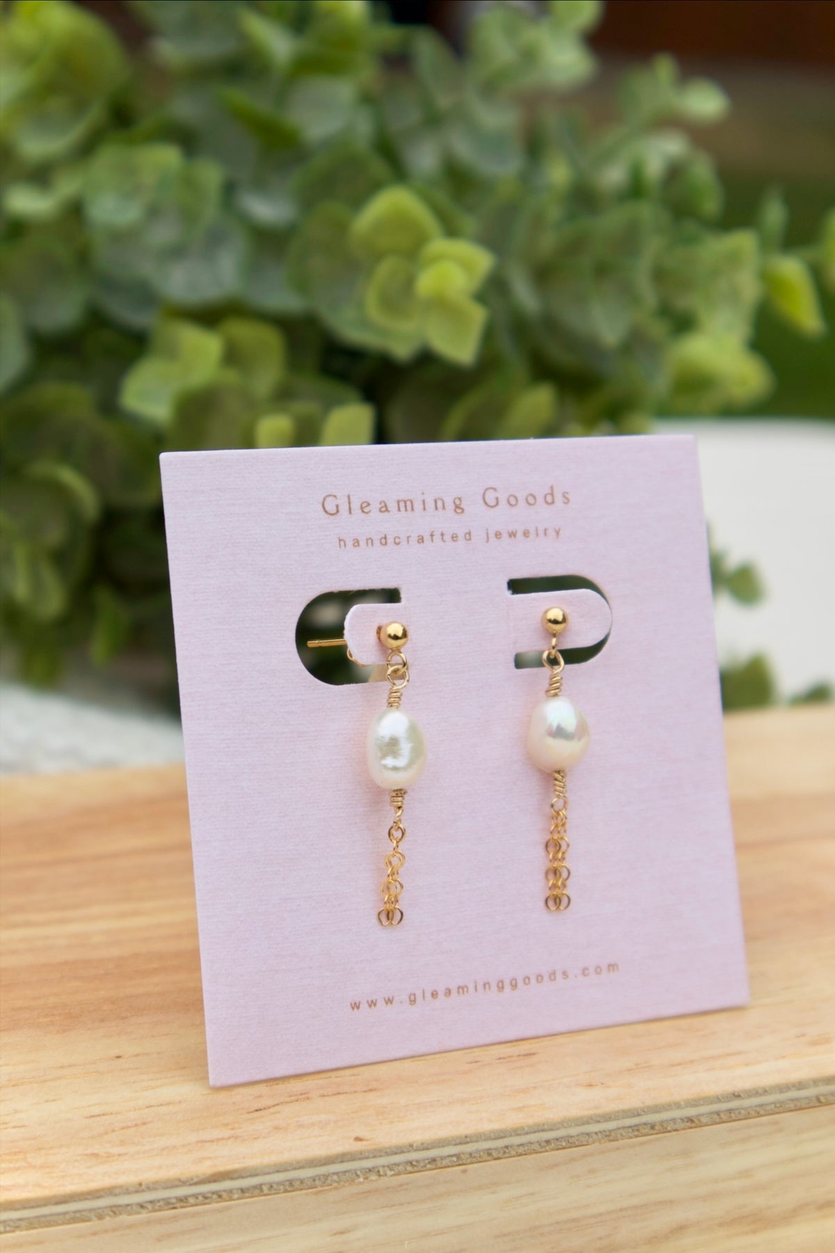 Gold Filled Pearl Tassel Chain Earrings