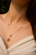 Sterling Silver Rhodonite Quartz Necklace
