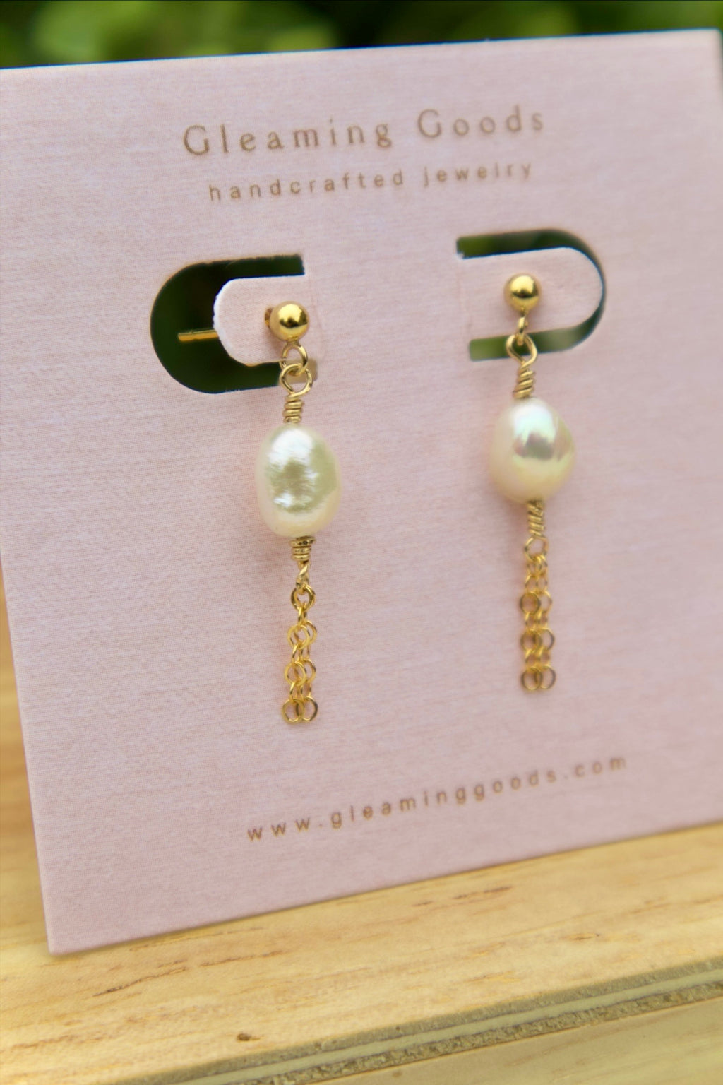 Gold Filled Pearl Tassel Chain Earrings