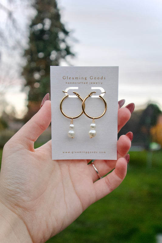 Ella Pearl Drop Dangles