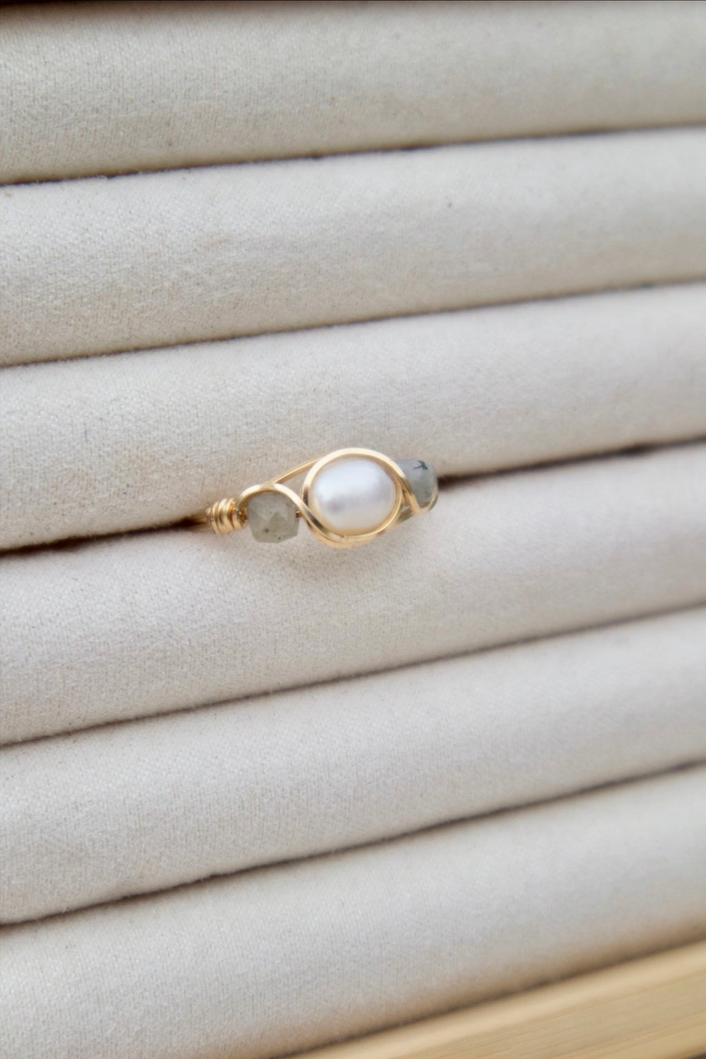 Labradorite Pearl Ring