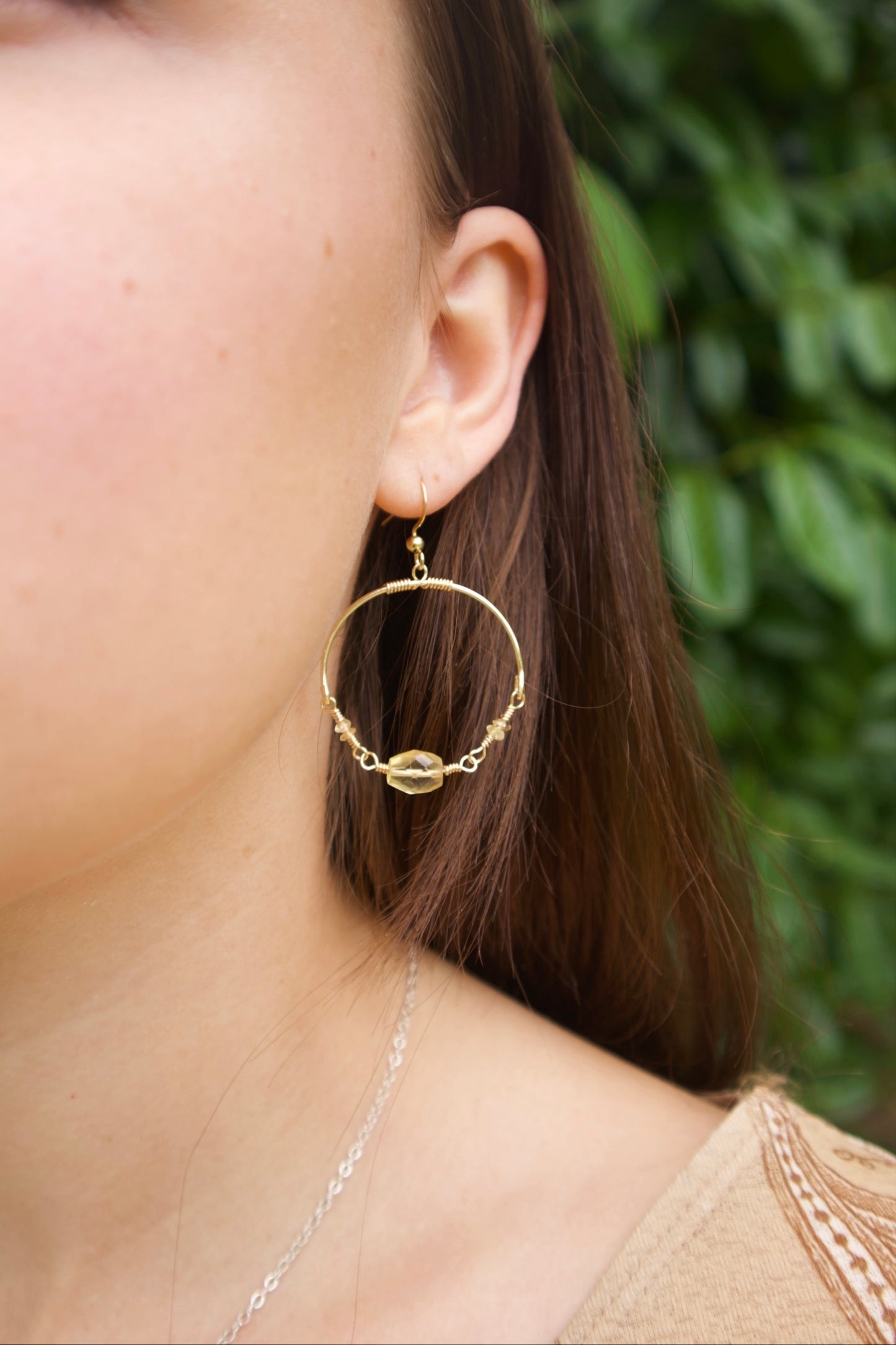 Citrine Gem Hoops