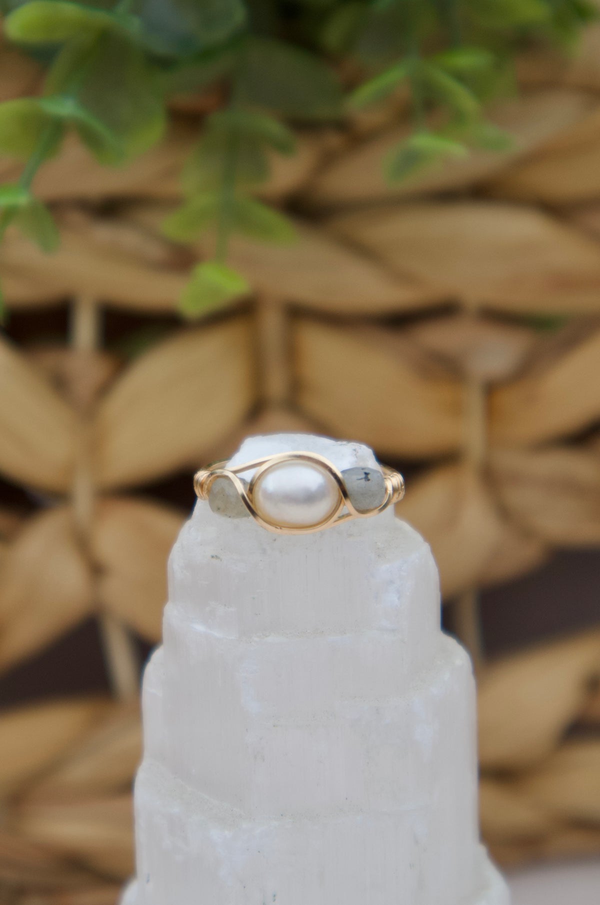 Labradorite Pearl Ring