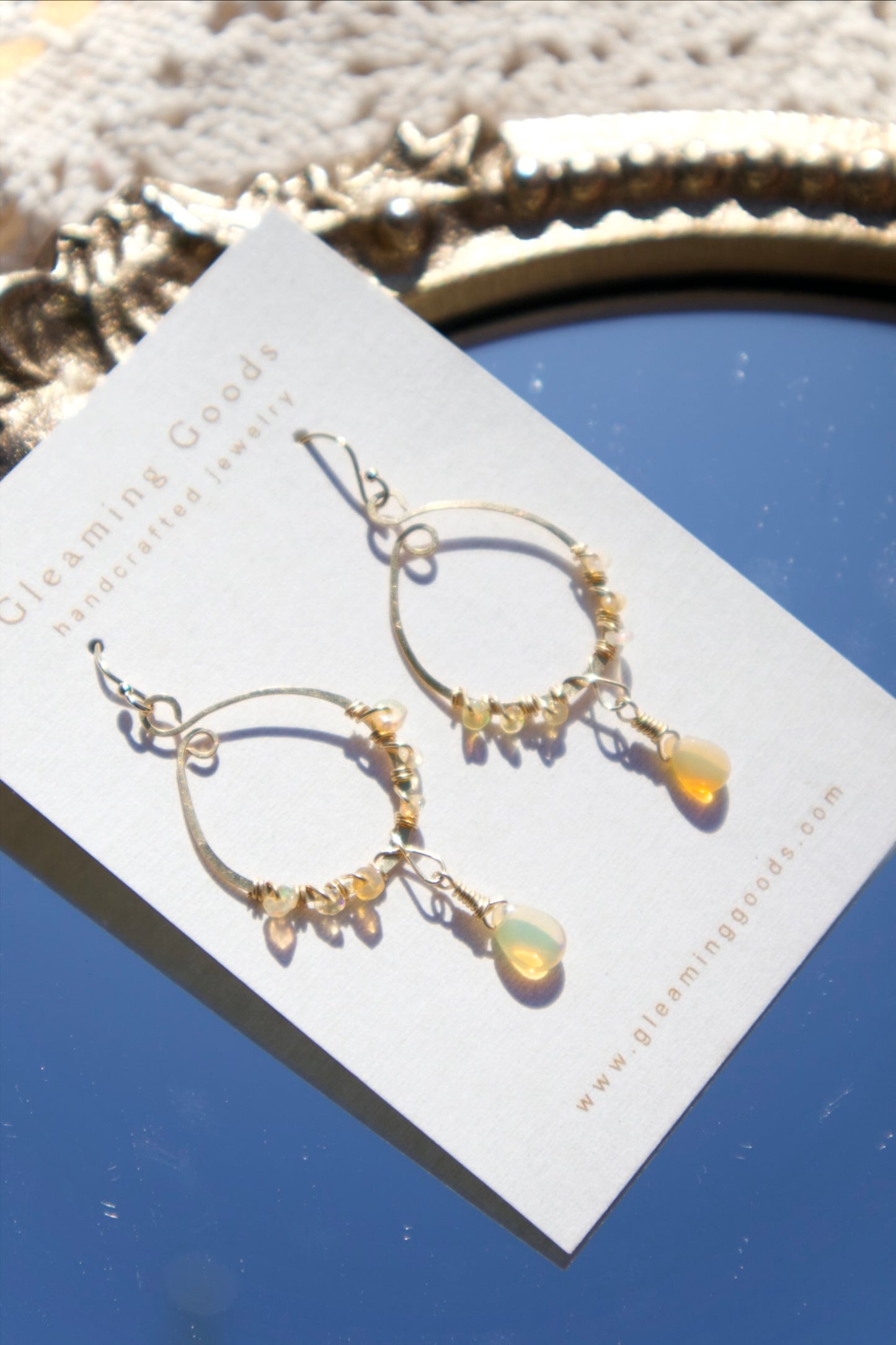 Gold Filled Bohemian Opal Hoops