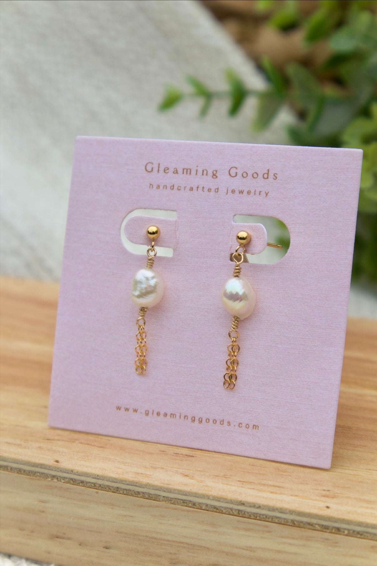 Gold Filled Pearl Tassel Chain Earrings