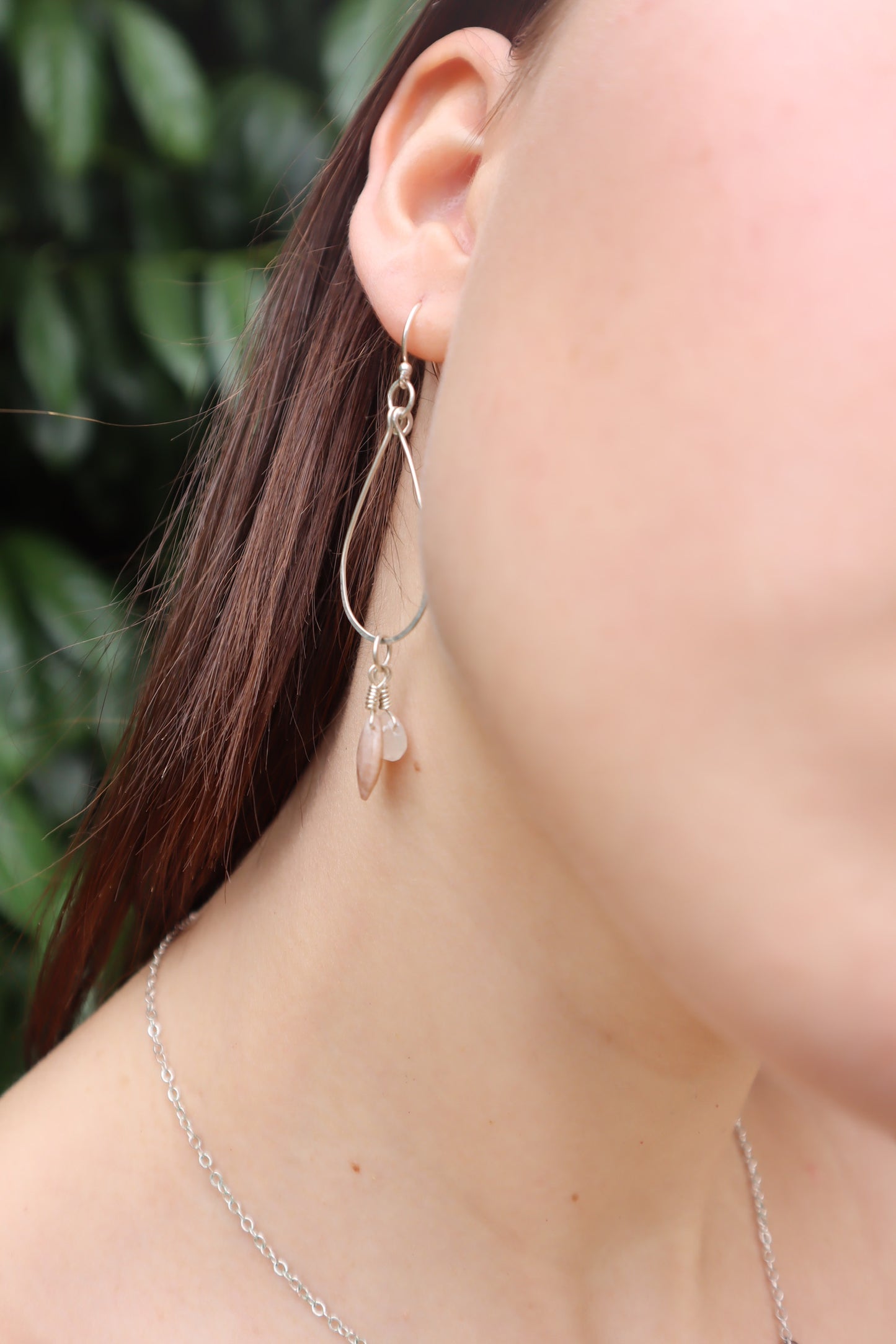 Genuine sterling silver teardrop charm earrings