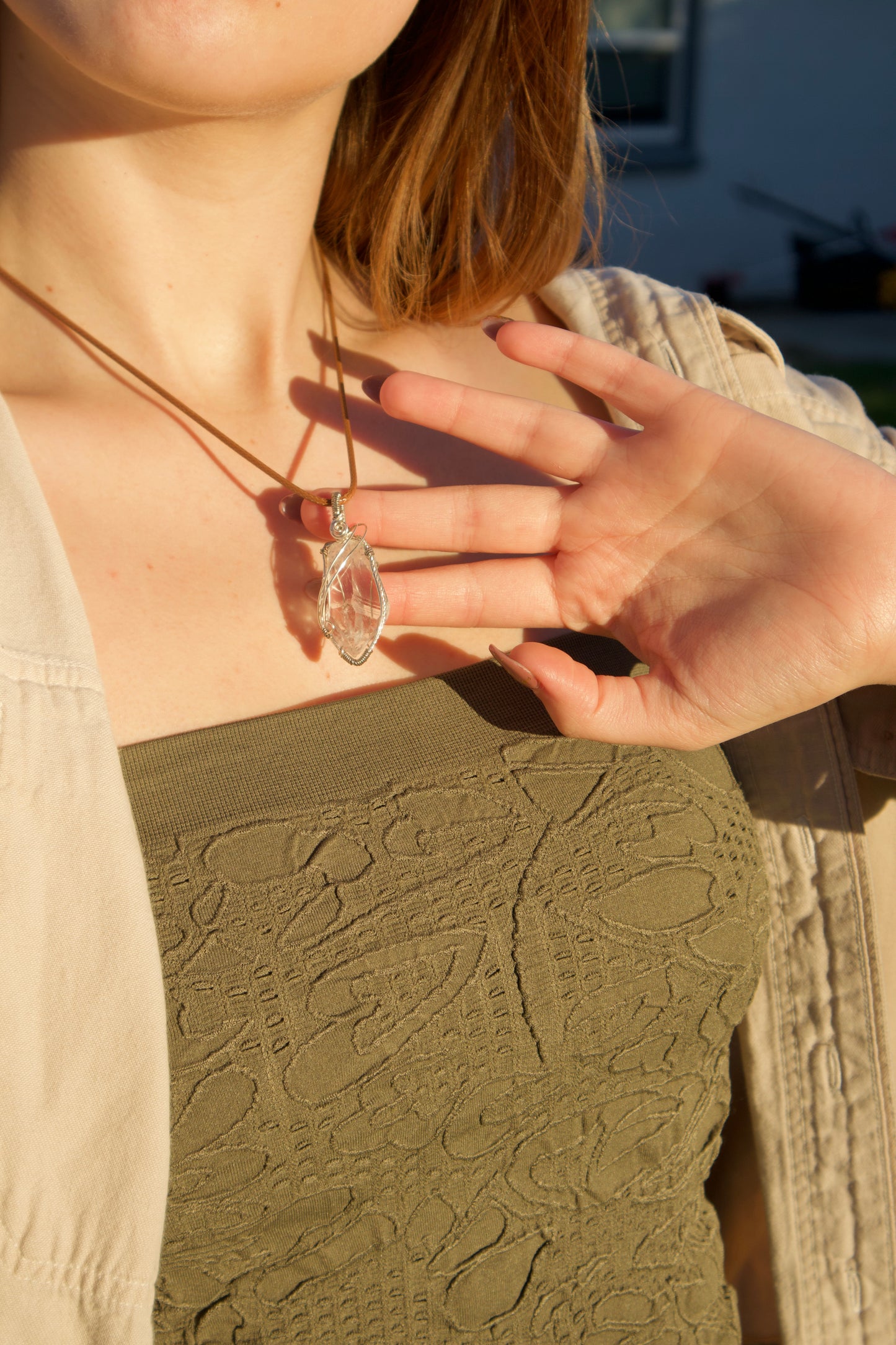 Aura Clear Quartz Pendant