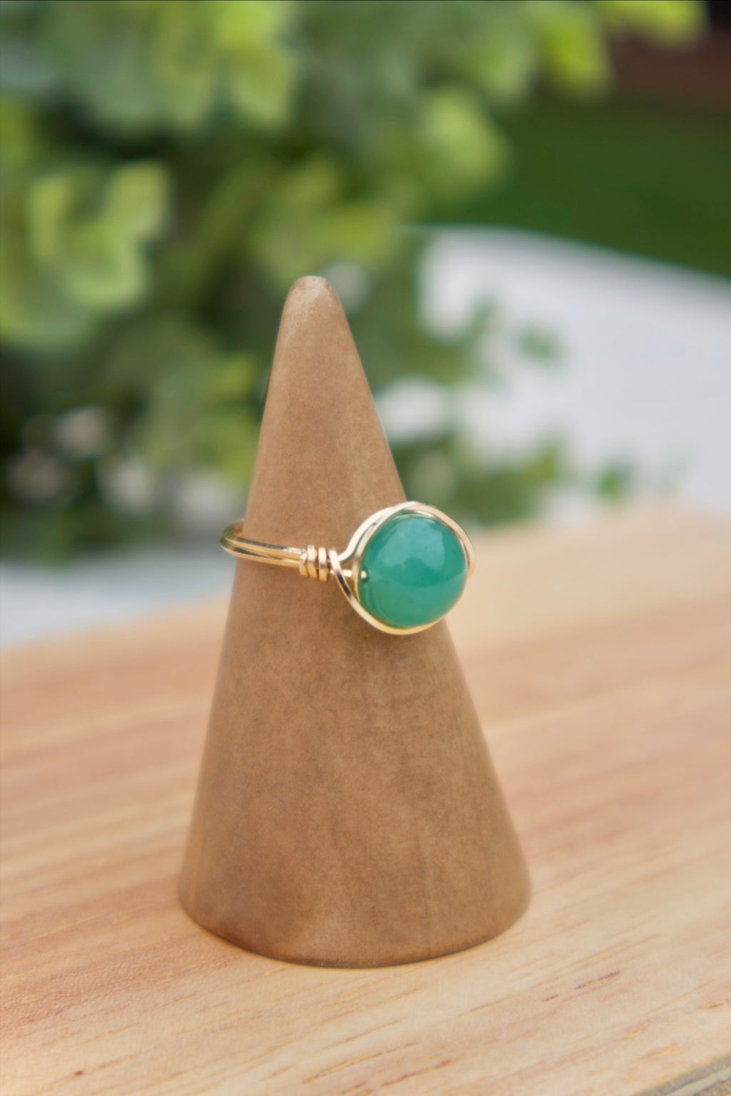 Green Jade Gemstone Ring