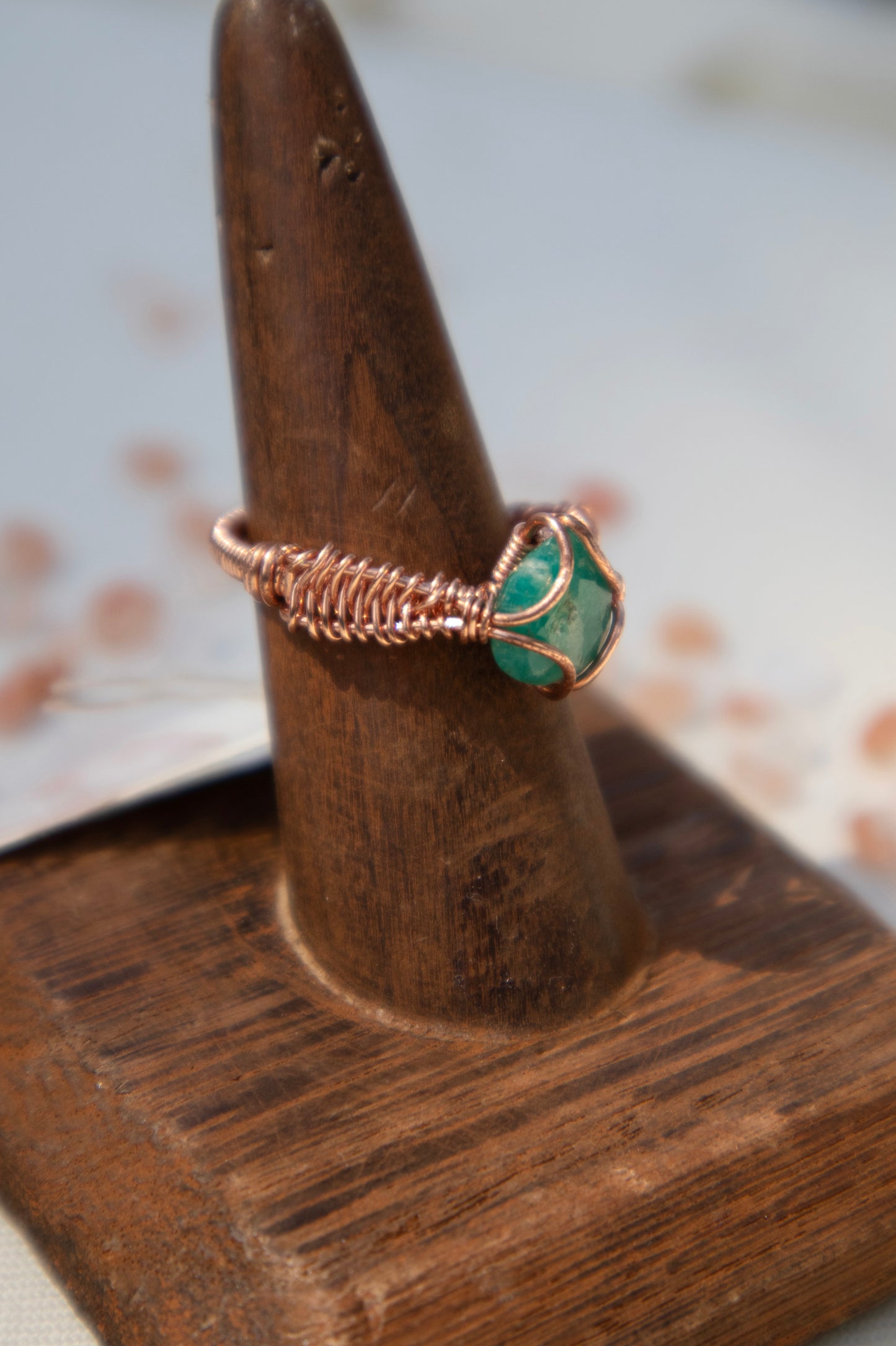 Amazonite Intricate Wrapped Ring