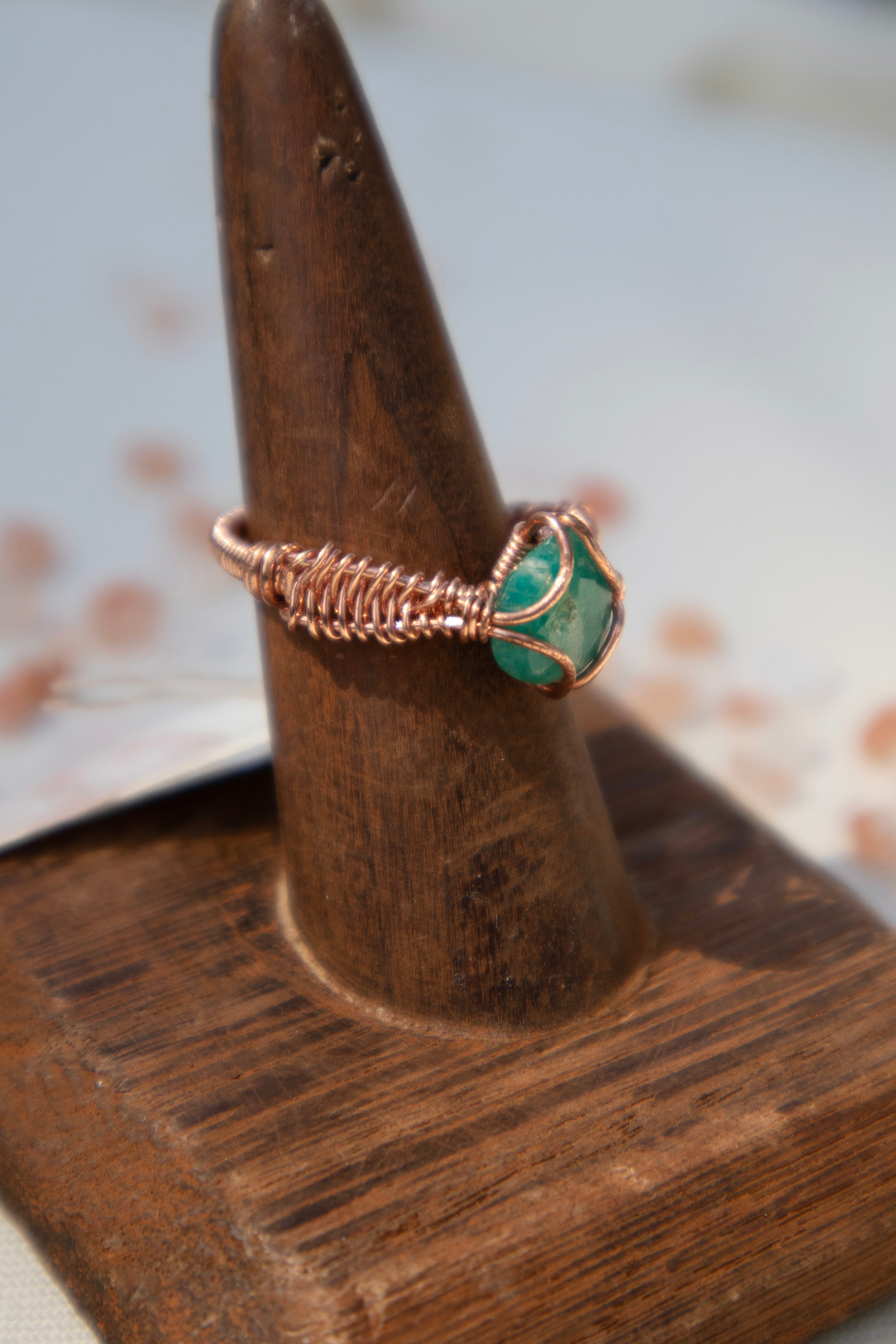 Amazonite Intricate Wrapped Ring