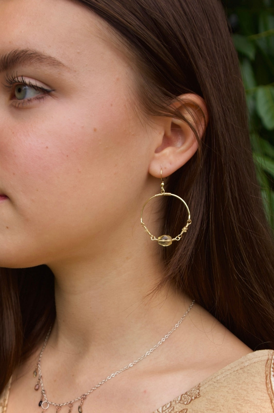 Citrine Gem Hoops