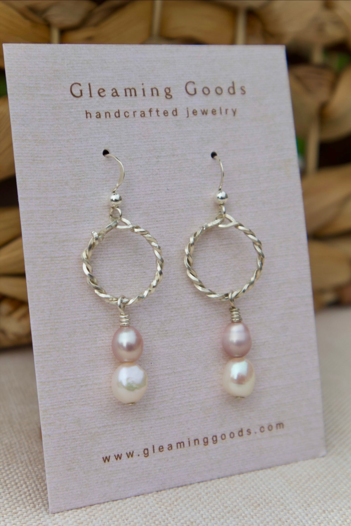 Sterling Silver Freshwater Pearl Hoops