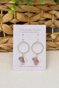 Sterling Silver Quartz Agate Gem Hoops