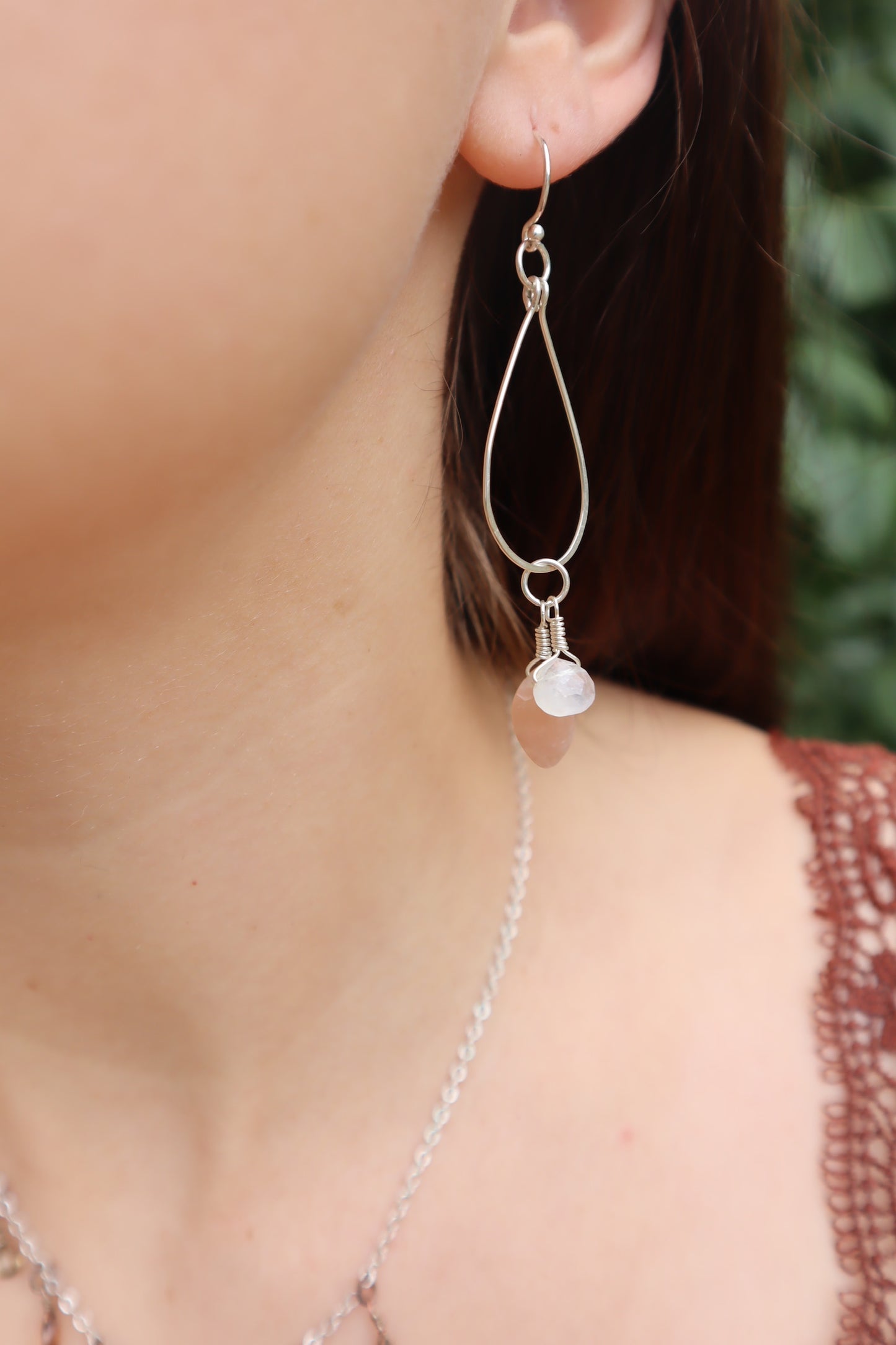 Genuine sterling silver teardrop charm earrings