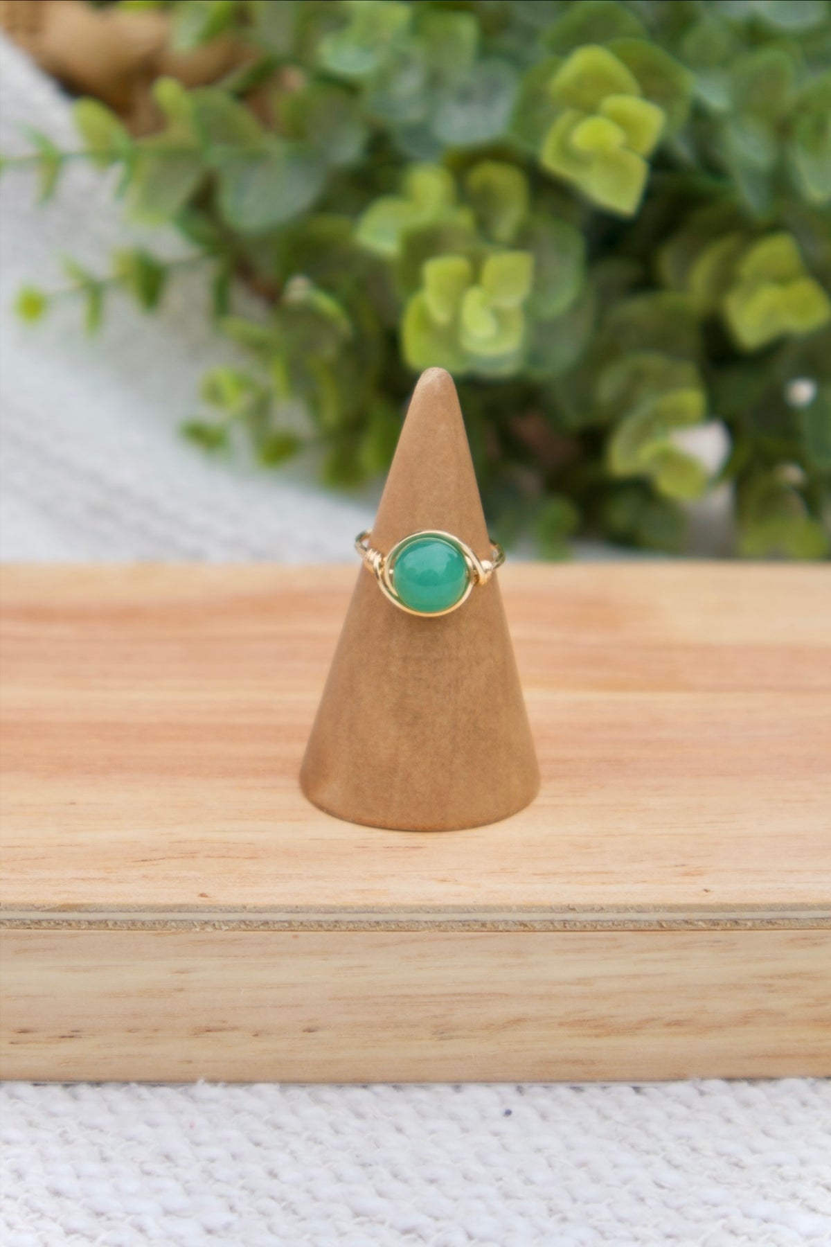 Green Jade Gemstone Ring