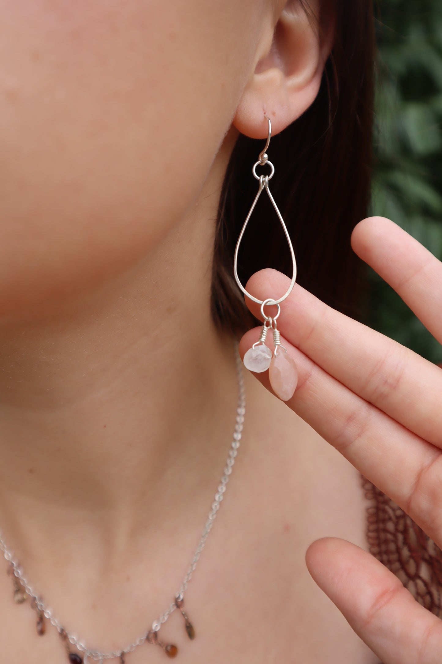 Genuine sterling silver teardrop charm earrings