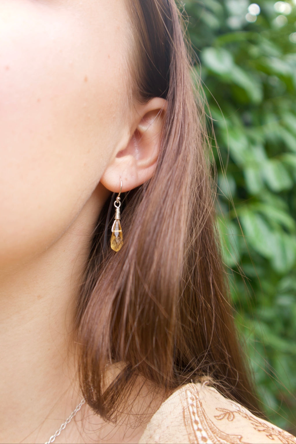 Custom dainty teardrop gem earrings