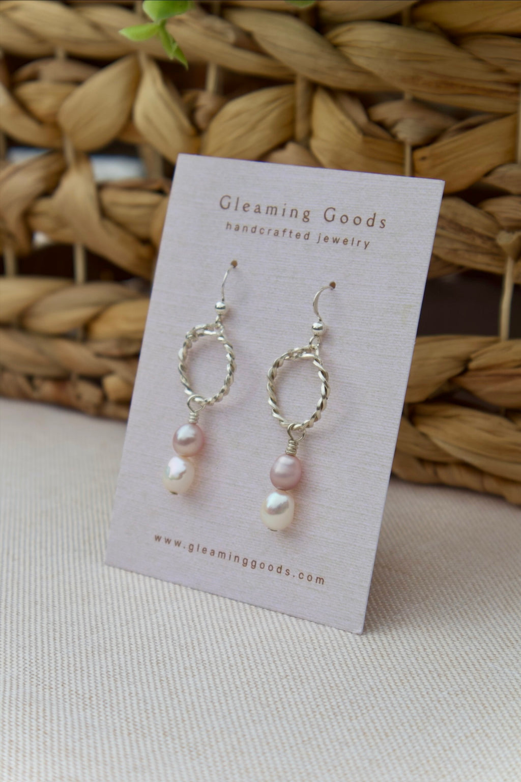 Sterling Silver Freshwater Pearl Hoops