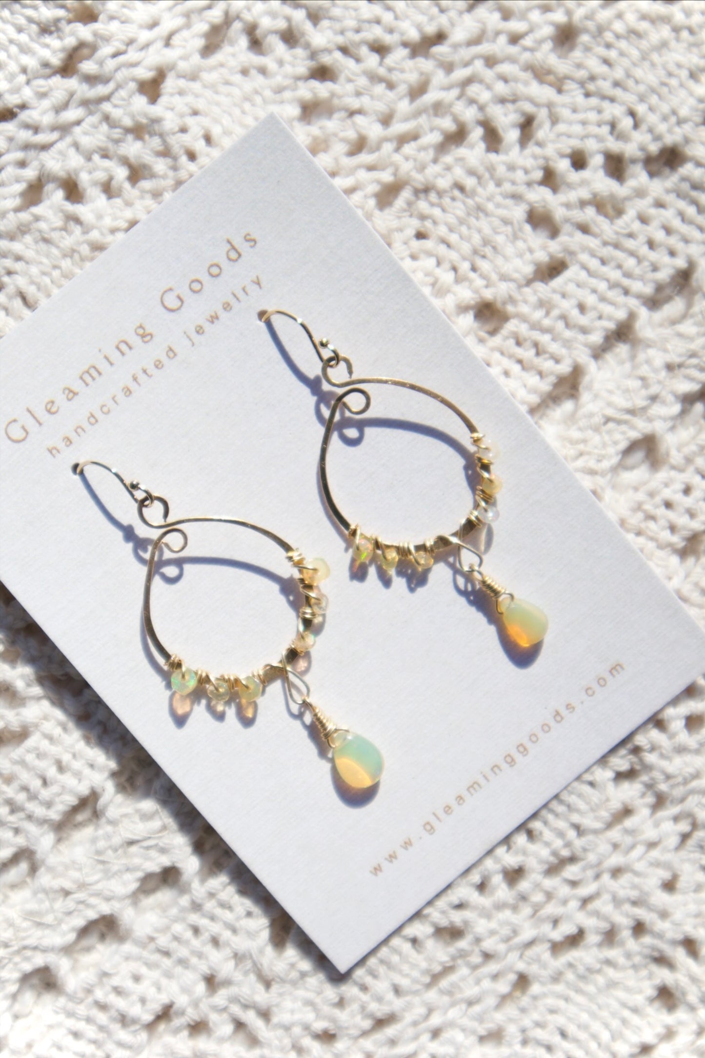 Gold Filled Bohemian Opal Hoops
