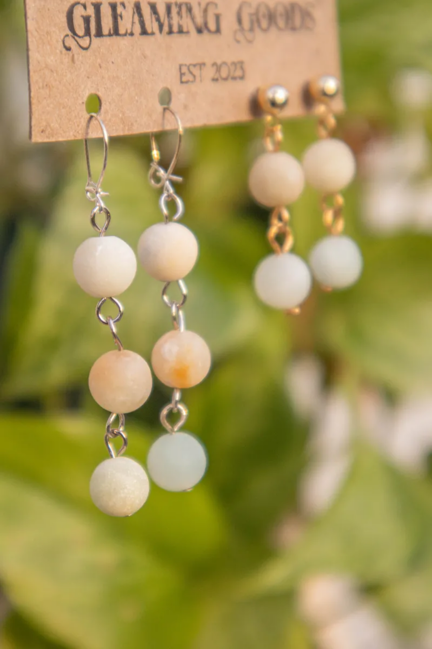 Matte Amazonite Drop Dangle Earrings