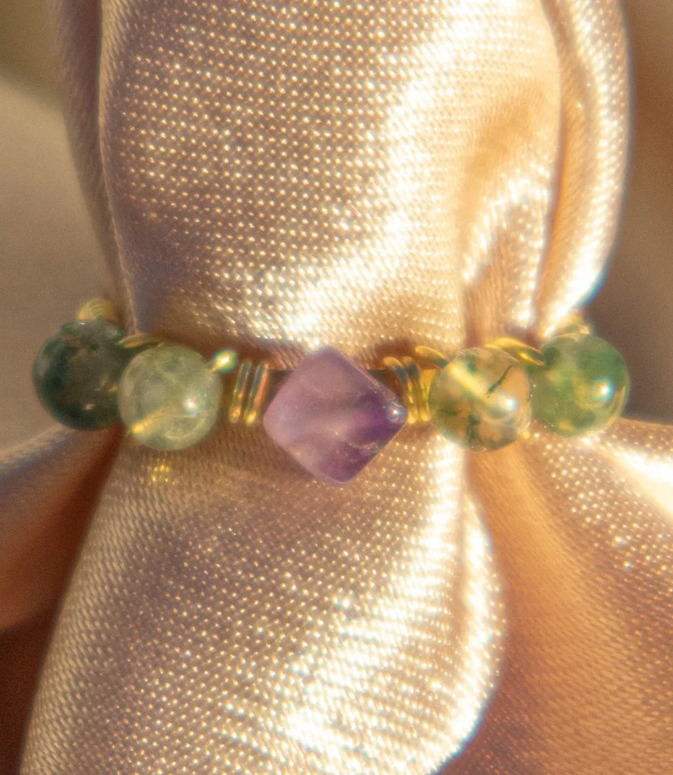 Amethyst Jade Crystal Protection Ring