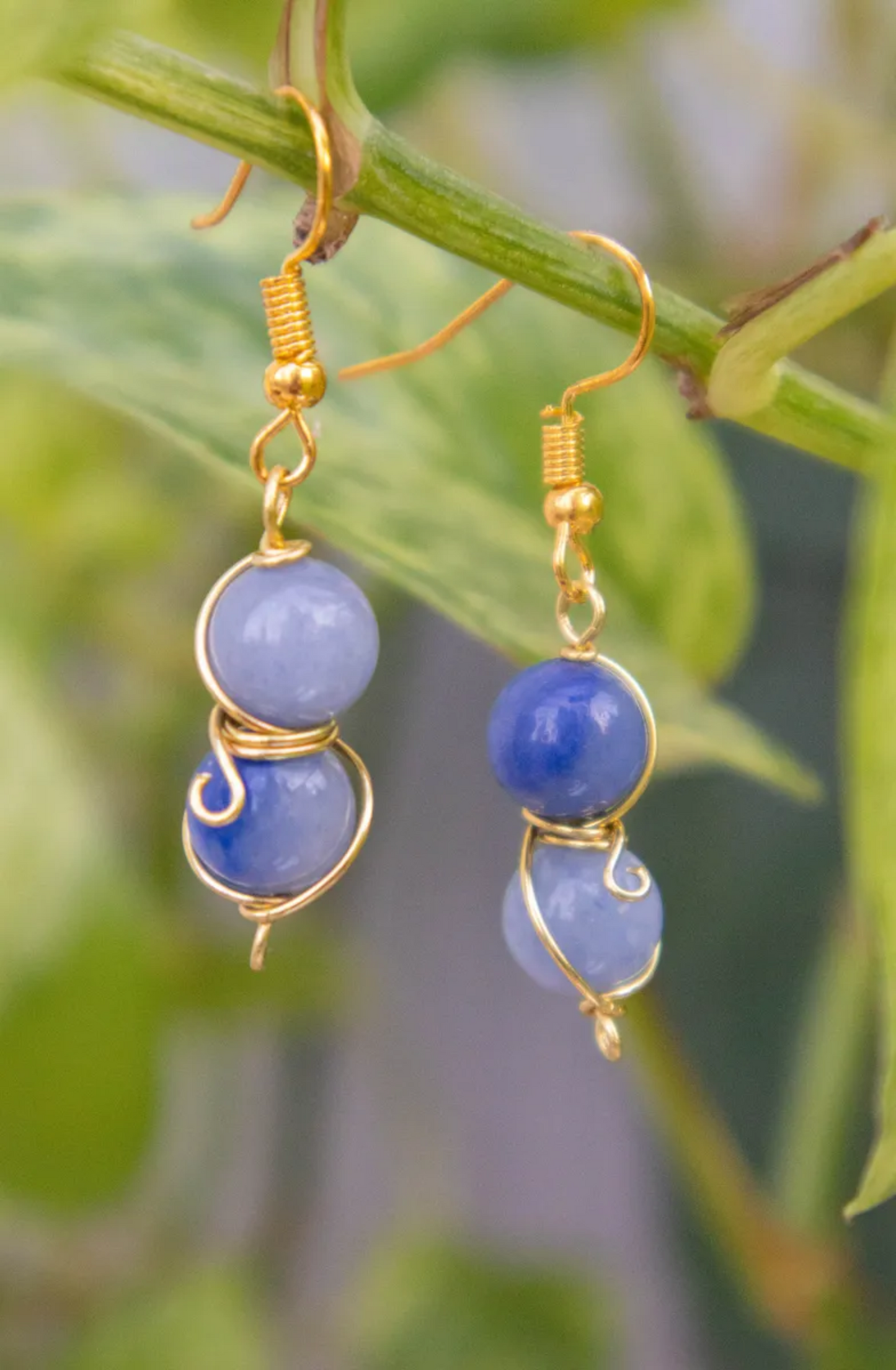 Blue Aventurine Drop Dangles