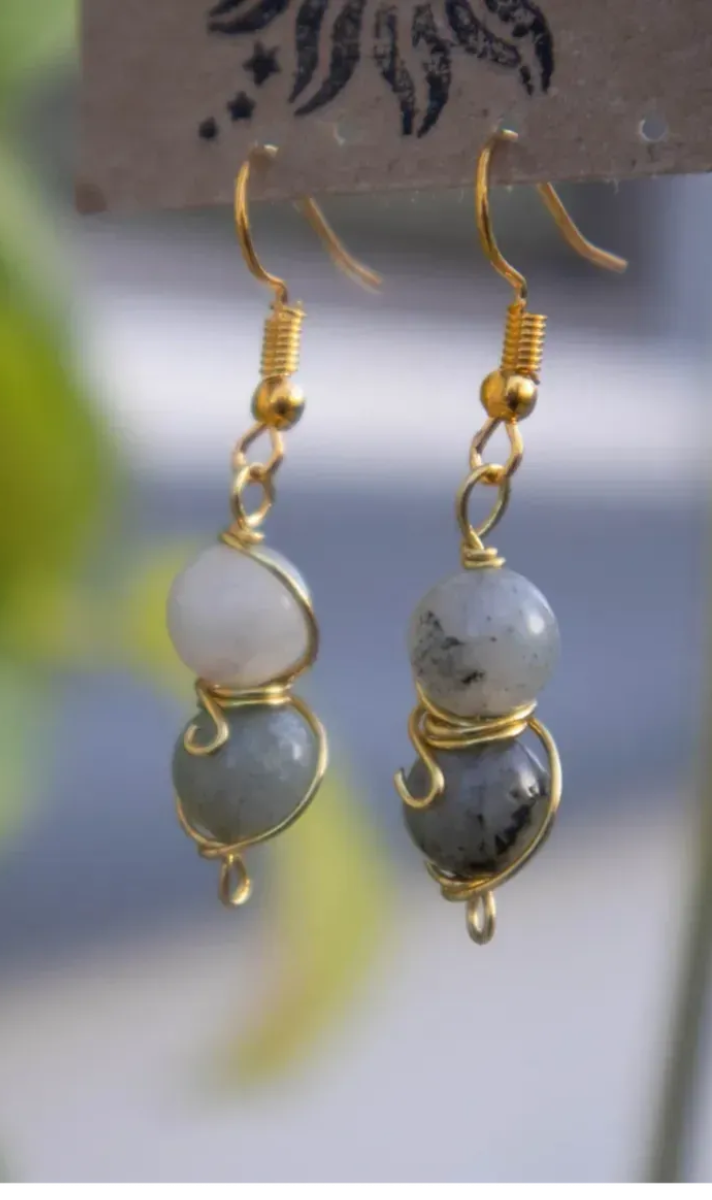 Labradorite Crystal Drop Dangles