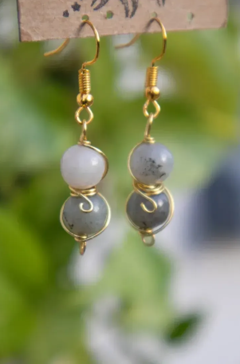 Labradorite Crystal Drop Dangles